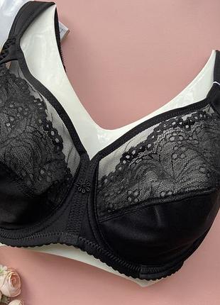 85е черный кружевной бюстгальтер больших размеров с сеточкой без поролона