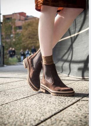 Timberland оригінальні шкіряні челсі черевики ботильйони чоботи коричневого кольору розмір 37-38 24 см