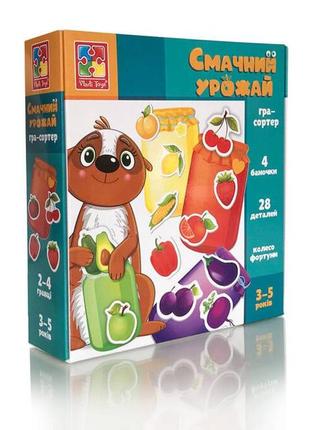 Настольная игра-сортер "вкусный урожай" vladi toys vt1804-41 обучающая