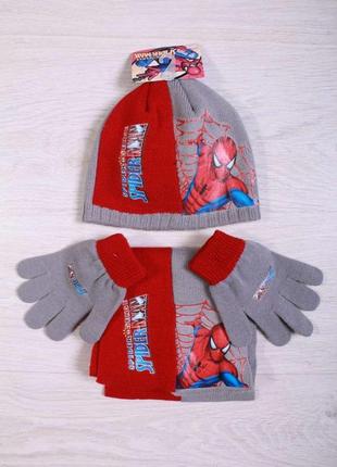 Комплект 3-ка(шапка,шарф,перчатки) для мальчика чорно-красного цвета (50 см.)  no name 2000000228648