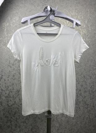 Жіноча біла футболка victoria's secret love t-shirt