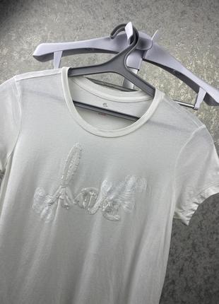 Женская белая футболка victoria's secret love t-shirt2 фото