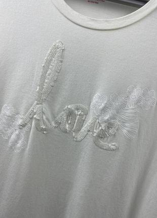Женская белая футболка victoria's secret love t-shirt4 фото