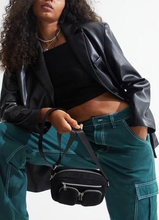 Маленька текстильна чорна сумка