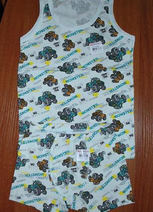 Комплект майка трусики боксерки 6-7 ріст 122-128 донелла donella монстр трак