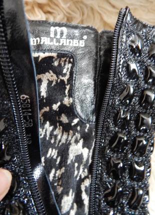 Кожаные демисезонные лаковые сапоги mallanee (размер 36)5 фото