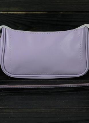 Жіноча шкіряна сумка джулс, натуральна гладка шкіра, колір фіолетовий1 фото