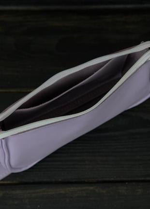 Жіноча шкіряна сумка джулс, натуральна гладка шкіра, колір фіолетовий5 фото