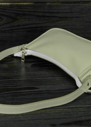 Женская кожаная сумка джулс, натуральная гладкая кожа, цвет оливка4 фото