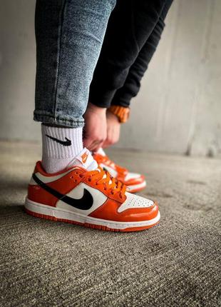 Чоловічі кросівки nike dunk low gs white orange black 🔥 smb