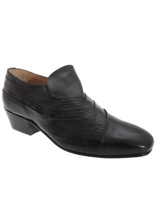 Мужские кожаные туфли лоферы на каблуке от montecatini, р.43 код m4301