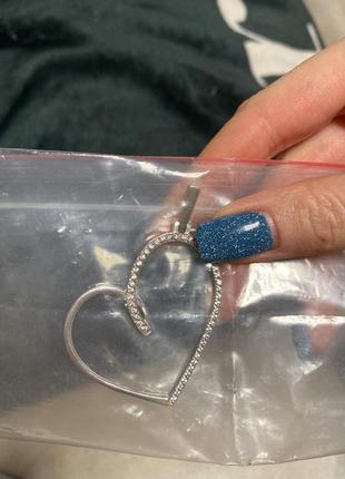 Серебряное сердечко кулон подвеска