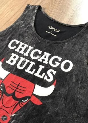 Мужская винтажная хлопковая майка с принтом chicago bulls4 фото