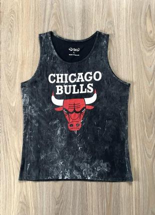 Чоловіча вінтажна бавовняна майка з принтом chicago bulls