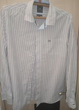 Рубашка мужская светлая в полоску.2 фото