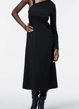 Zara эффектное черная асимметричное платье,платье р.s2 фото