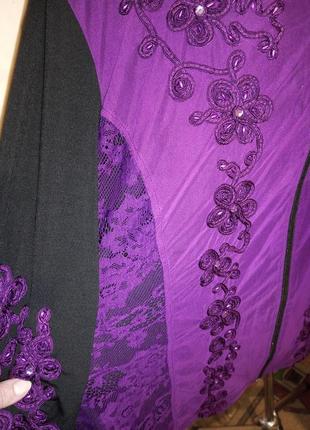 Ошатна блузка-кофта на змійці зі стразами, перловим, вишивкою, великого розміру, мініга батал4 фото