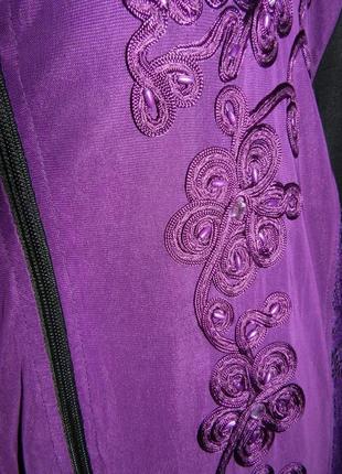 Ошатна блузка-кофта на змійці зі стразами, перловим, вишивкою, великого розміру, мініга батал6 фото