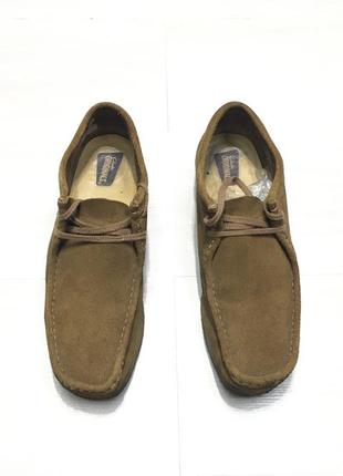 Premium шкіряні чоловічі замшеві туфлі снікерси напівчеревики clark’s original wallabee boot3 фото
