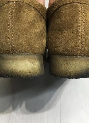 Premium шкіряні чоловічі замшеві туфлі снікерси напівчеревики clark’s original wallabee boot5 фото