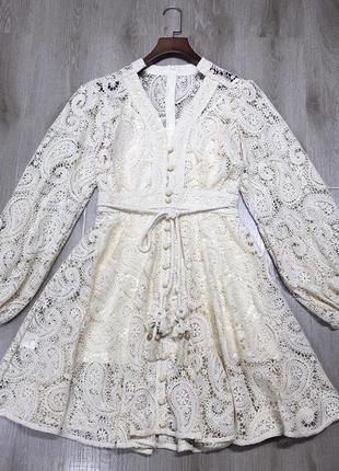 Вечірня ніжна сукня плаття сорочка міді з мережива3 фото