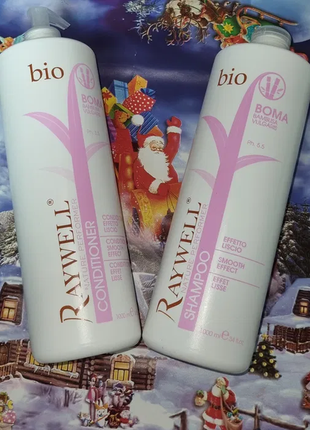 Набор для волос с разглаживающим эффектом raywell bio boma shampoo:шампунь 1000мл+кондиционер 1000мл2 фото