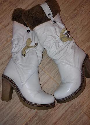 Сапоги кожаные  зимние 36 р.