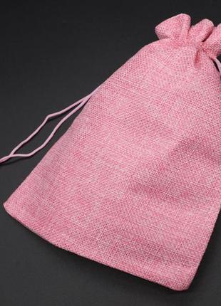 Подарочный мешочек из мешковины на затяжках. цвет розовый. 17х23см / подарочный мешочек из мешковины на1 фото