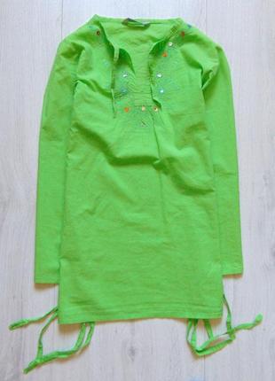 Яркая блуза-туника для девочки.
tomous.
размер 12-13 лет1 фото