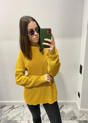 Желтый оверсайз свитер3 фото