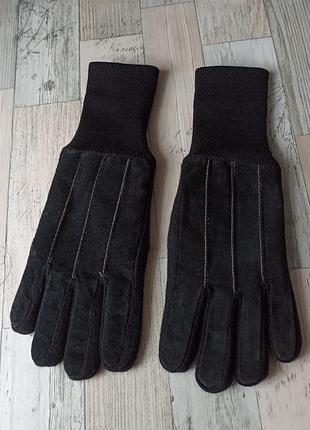 Теплые мужские замшевые перчатки р м