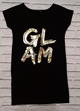 Чорне плаття міні, плаття з написом glam, плаття вечірнє міні