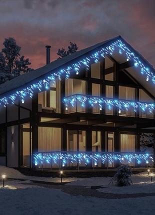 Гирлянда уличная бахрома lumion 90led 2x0,5m 230v синий ip44 en2 фото