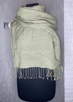 Напівшерстяний теплий шарф палантин шаль італія1 фото