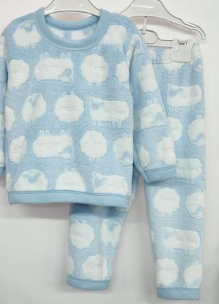 Цена зависит от размера, пижама детская, кофта, штаны, салатовая, теплая1 фото