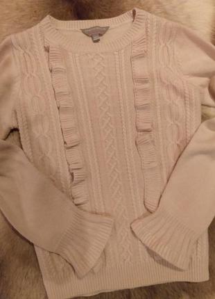 Кофта з рюшками на переді і рукавчиком пудра