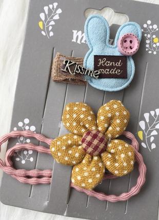 Резинки, резинка, заколки, заколка, украшения для волос, набор