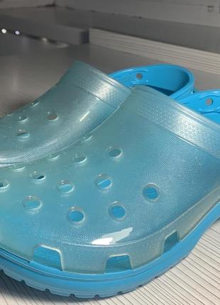 Crocs translucent blue крокси прозорі