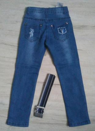 Новые стильные узкие джинсы-рванки для мальчика с нашивками  венгрия2 фото