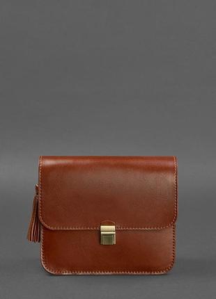 Жіноча шкіряна сумка через плече бохо сумка меседжер крос-боді з натуральної шкіри світло-коричнева3 фото