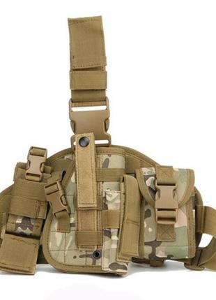 Тактическая кобура на ногу универсальная для пистолета. мультикам