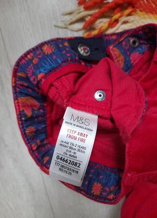 Marks&spencer червоні штани брюки дівчачі одяг для дівчат 2 роки 2