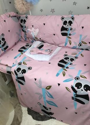 Комплект постільного білизни baby comfort кроха панди рожевий