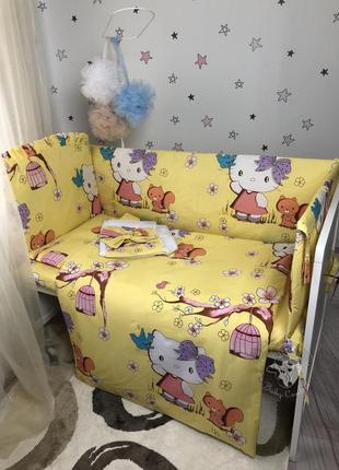 Комплект постельного белья baby comfort кроха hello kitty желтый1 фото