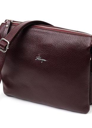 Стильная женская сумка на плечо karya 20883 кожаная бордовый