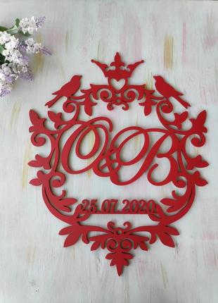 Монограмма синяя, фамильный герб