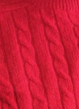 Пуловер мужской темно-красного цвета, вязка "косички", шерсть. bowen&wright3 фото