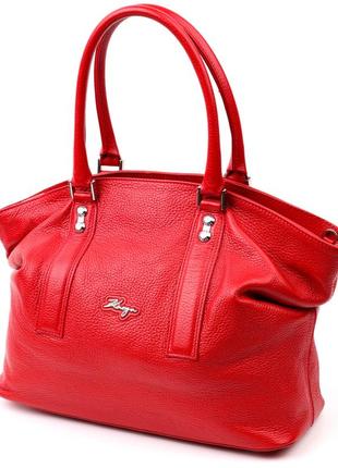 Красивая яркая женская сумка karya 20937 кожаная красный