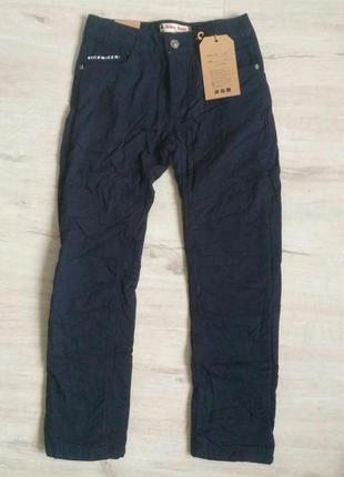 Новые синие котоновые зимние брюки на флисе 158 р. для мальчиков в школу.