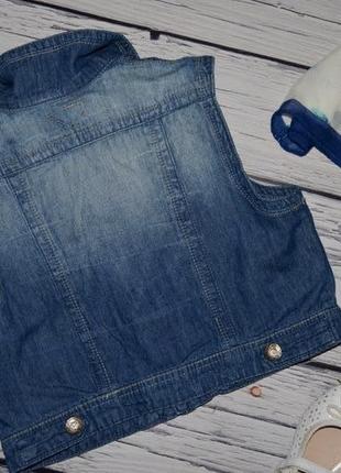 11 - 12 лет 152 см обалденная фирменная жилетка жилет джинсовая жилетка5 фото